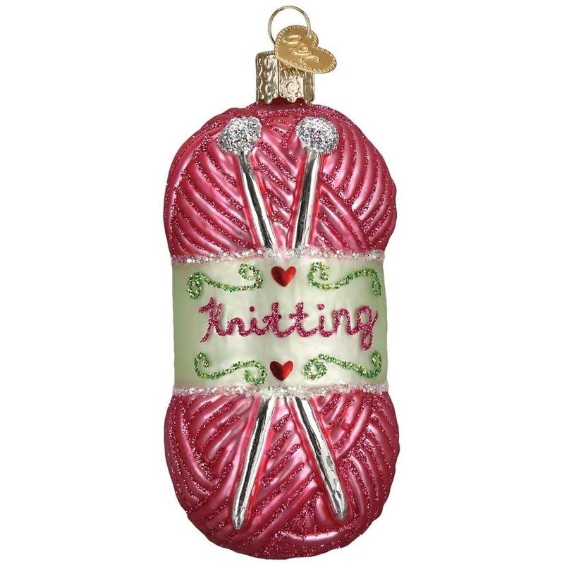 Old World Christmas Glass Blown Knitting Yarn Ornament