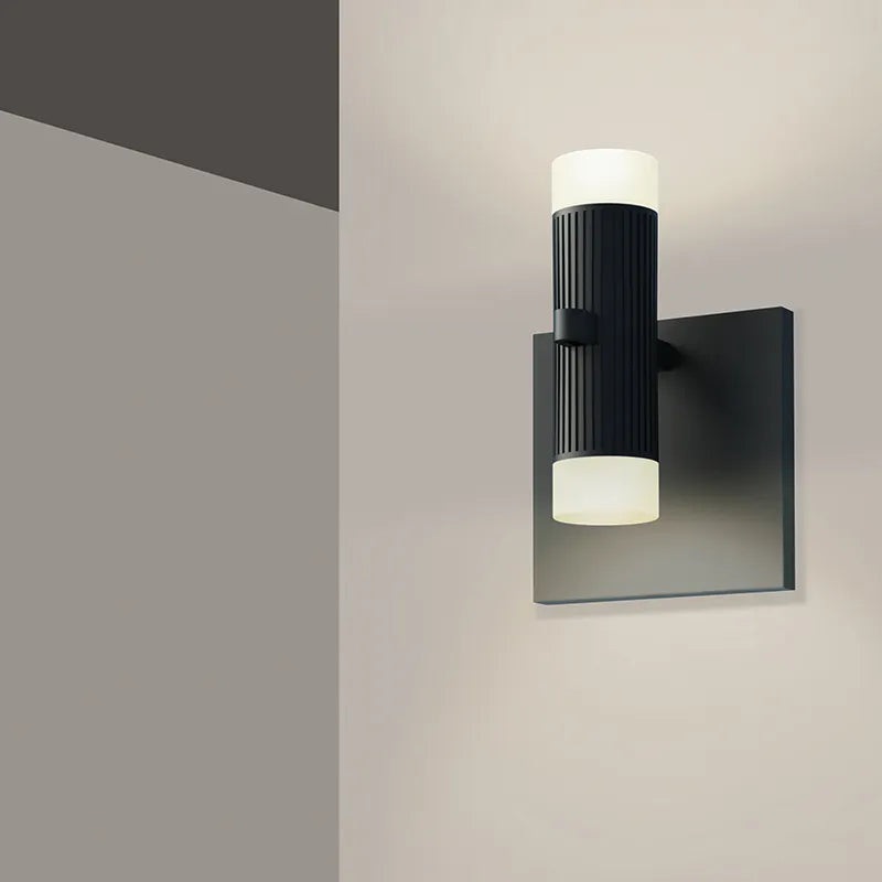 Sonneman SLS0217 Suspenders 7″ Mini Single LED Wall Sconce – Bar-Mounted Duplex Cylinder / Glass Diffuser