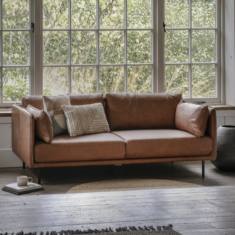 Vintage Brown Leather Sofa
