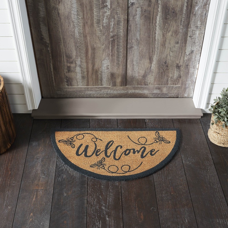 Buzzy Bees Coir Welcome Rug Half Circle 16.5×33