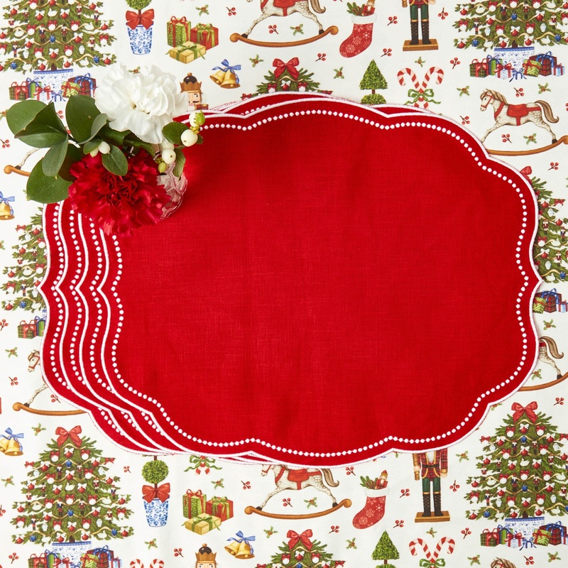 Eloise Red Placemats (Set of 4)