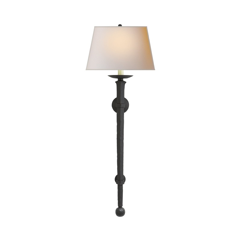 Long Iron Torch Wall Light