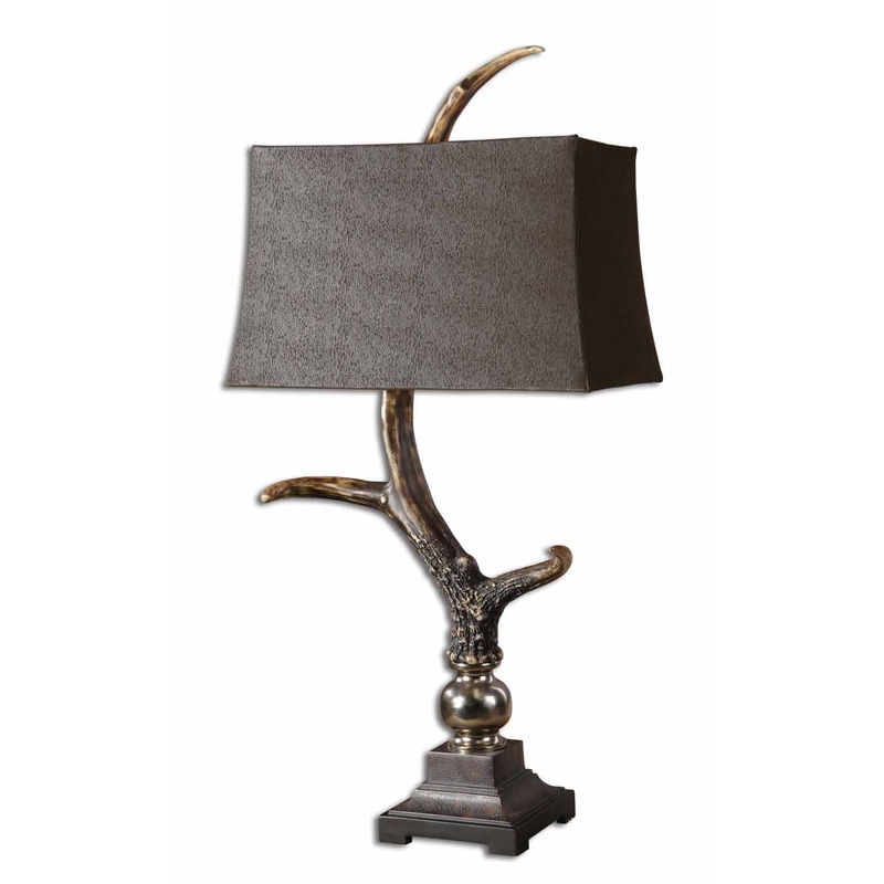 Stag Horn Dark Table Lamp