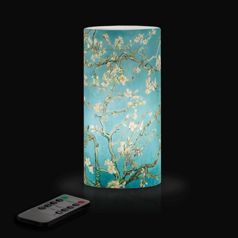 van Gogh Almond Blossom 6″ LED Real Wax Candle with Remote