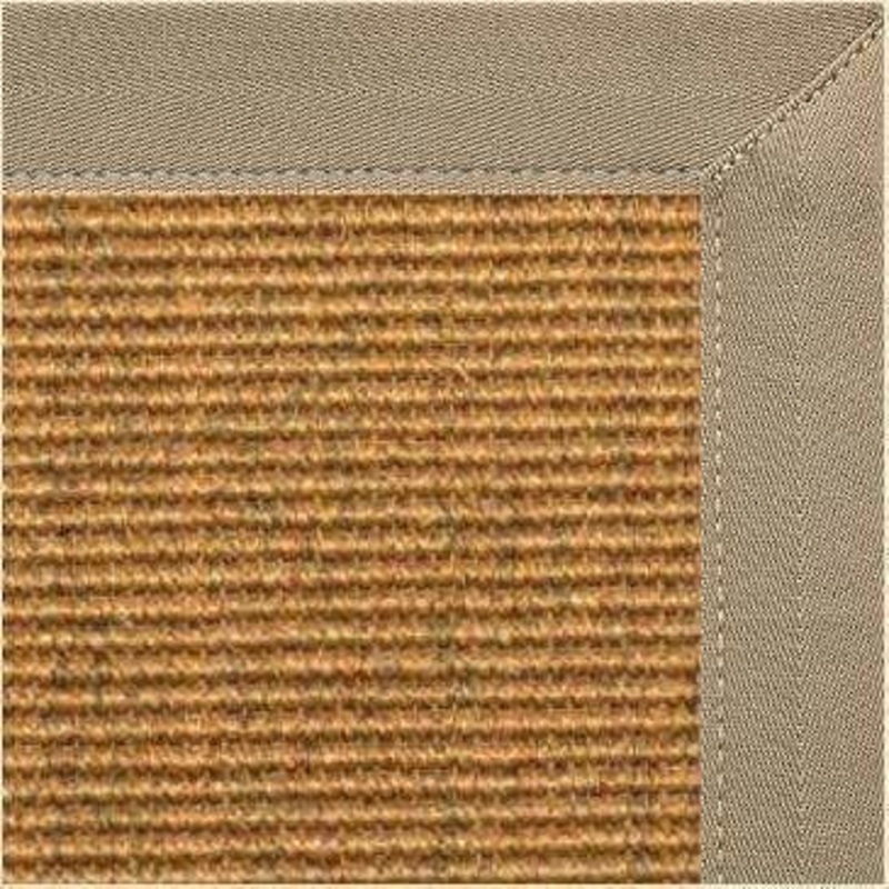 Cognac Sisal Rug with Putty Canvas Border