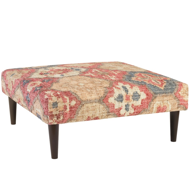 Pali Square Rug Ottoman | Multi