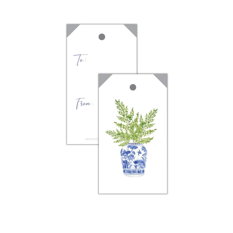 Fern + Chinoiserie Gift Tag