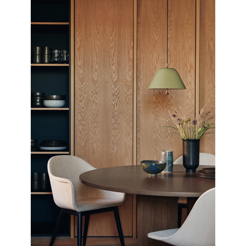Harbour Arm Chair, Dining Height, Oak Base, Upholstered