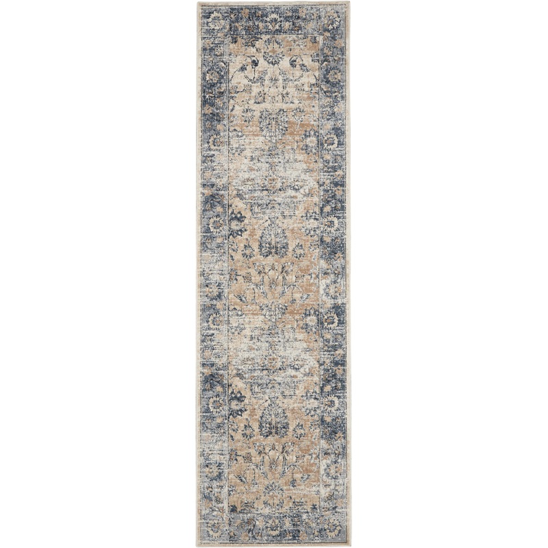 Nourison Home Malta 2’2″ x 7’7″ Blue/Ivory Vintage Indoor Rug