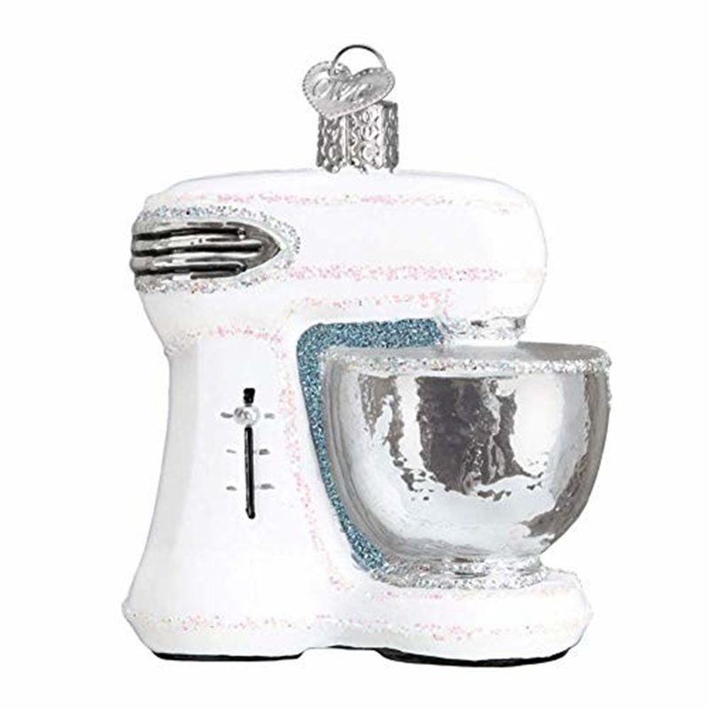 Old World Christmas White Electric Mixer Glass Blown Ornament