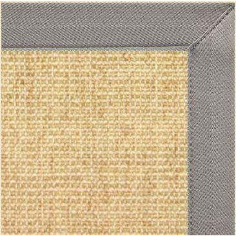 Sand Colored Sisal Area Rug with Coin Canvas Border