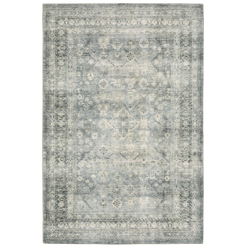 Savoy Blue Ivory Traditional Oriental Indoor Rug
