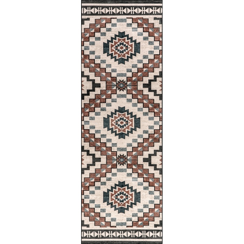 Violeta Timeless Medallion Spill Proof Washable Rug | Beige