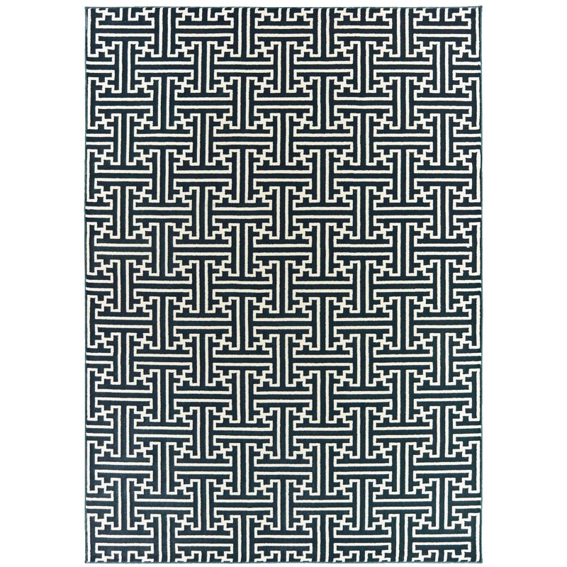 Bowen Navy Ivory Transitional Geometric Indoor Rug