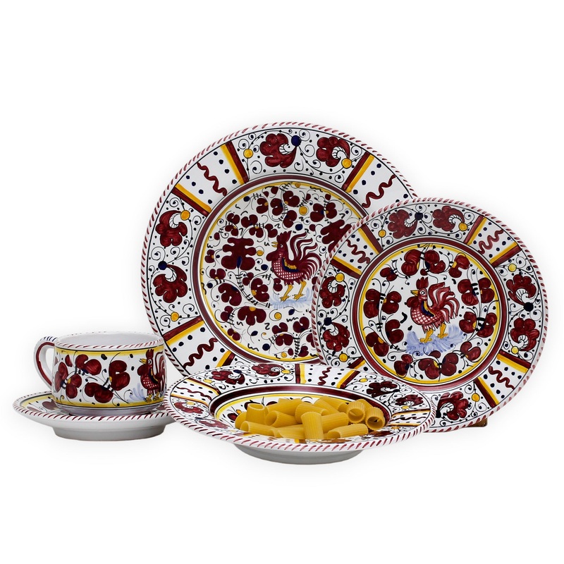 ORVIETO RED ROOSTER: 5 Pieces Place Setting