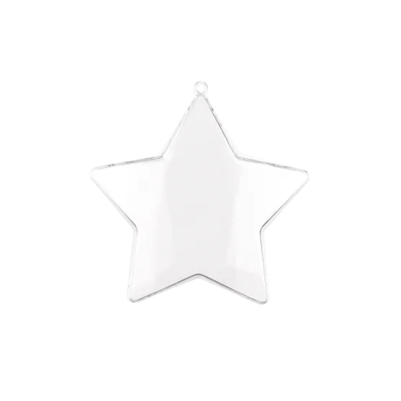 Tree Nest Bauble Plastic Star Hanging Christmas Tree Ornament, Clear