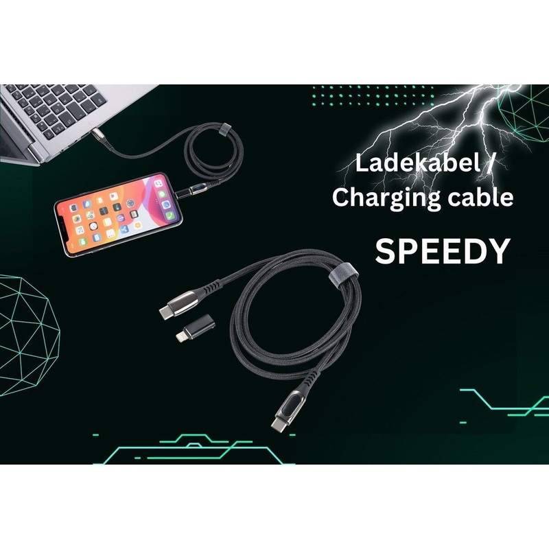 Troika Speedy, High Speed USB-C Lightening Charging Cable