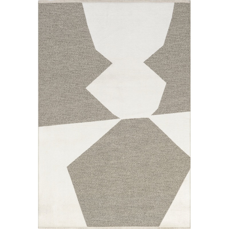 Evi Geometric Reversible Washable Rug | Beige