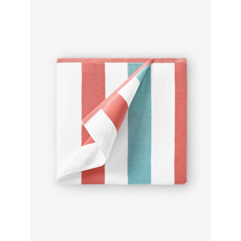 Coral Sea Glass Cabana Beach Towel