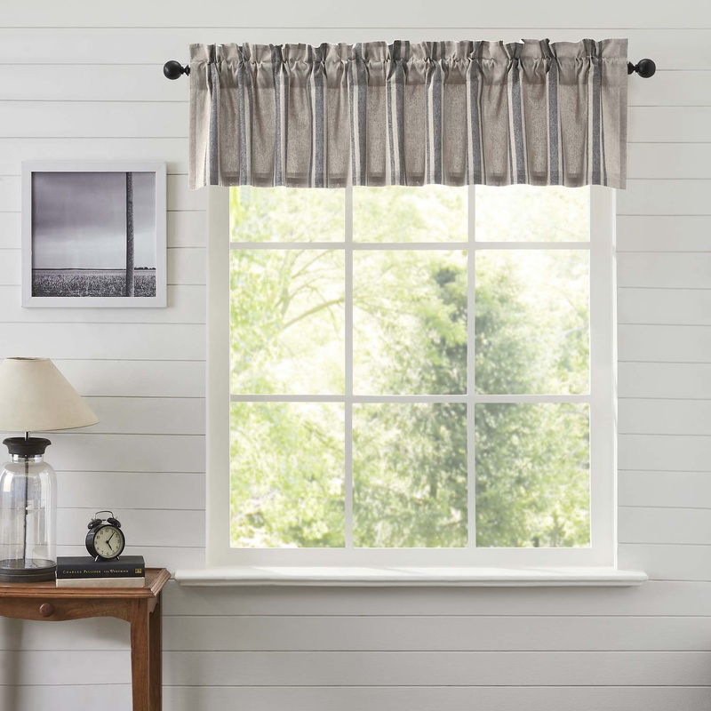Grain Sack Charcoal Valance 16×90