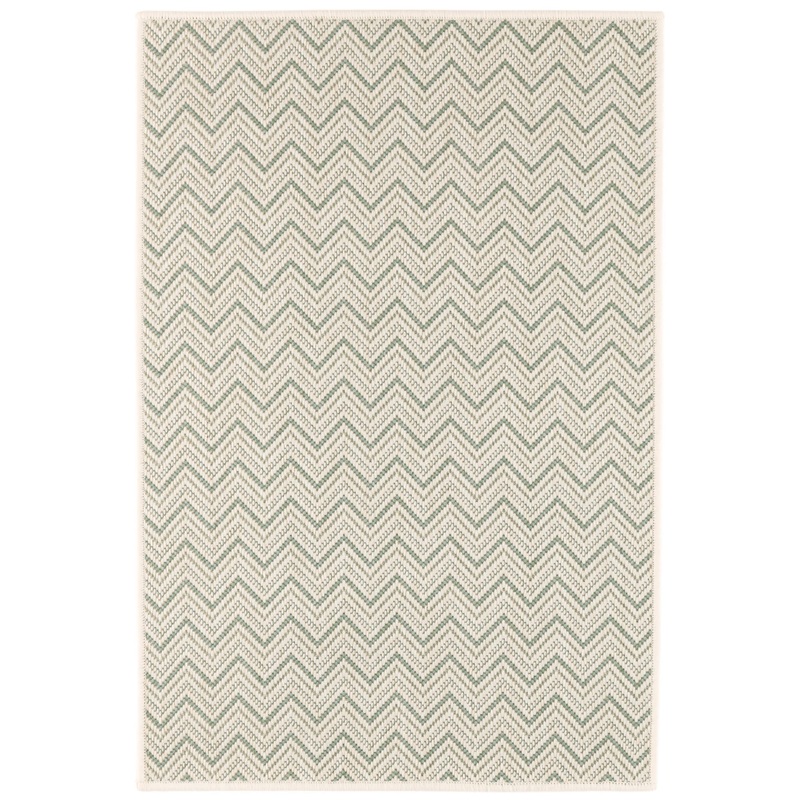 Happy Chevron Woven Indoor/Outdoor Custom Rug | Seaglass