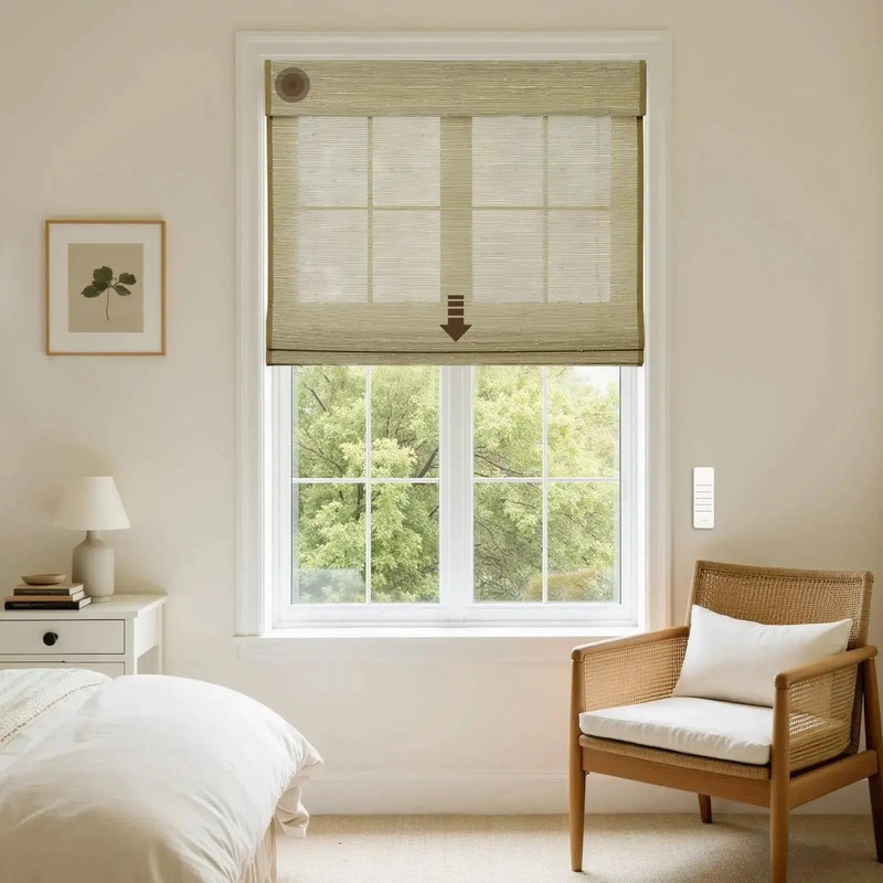 Rae Motorized Window Shades Bamboo Woven – Series P