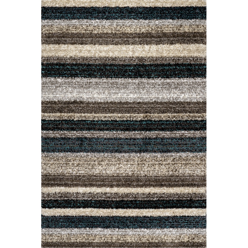 Striped Shaggy Rug | Blue Multicolor