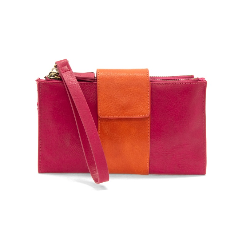 Fuchsia/Orange Camryn ColorBlock Wallet Crossbody