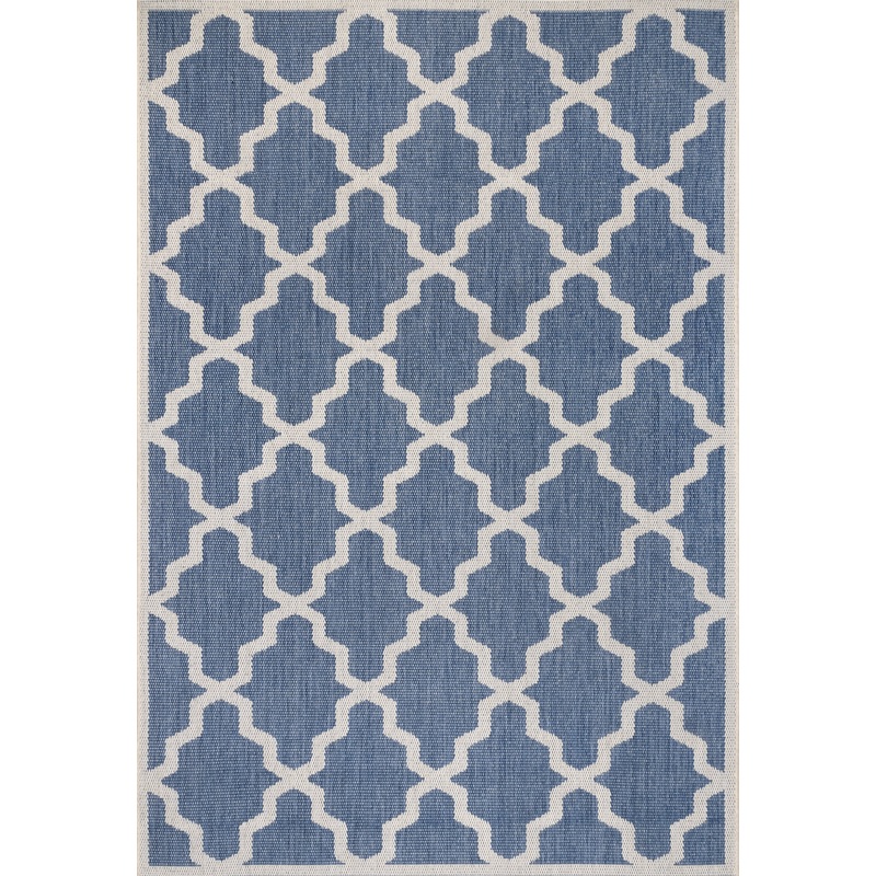 Indoor/Outdoor Moroccan Trellis Rug | Blue