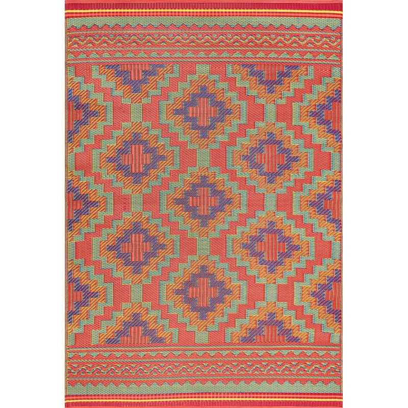 Tayse Geometric Area Rug SUN19-Kurtis Contemporary Flat Weave Indoor/Outdoor Polypropylene