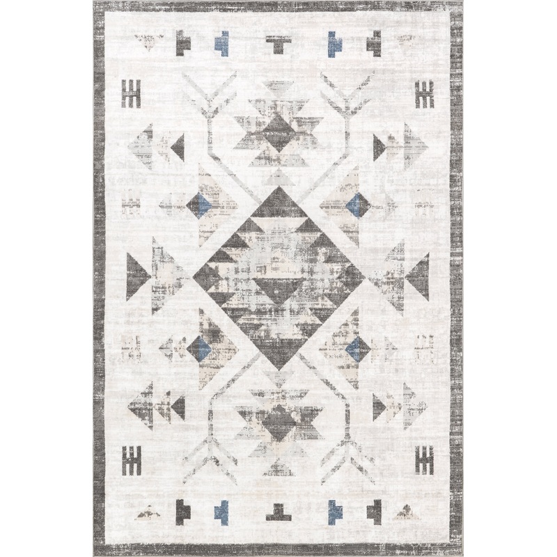 Vilani Faded Washable Rug | Light Grey