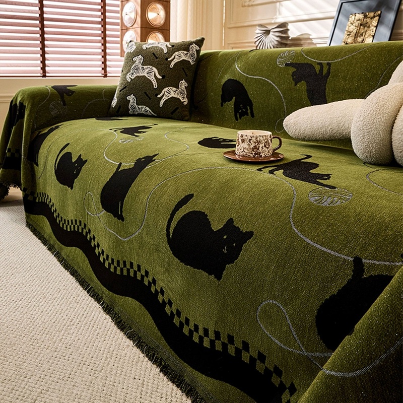Whisker Wonderland Chenille Sofa Cover