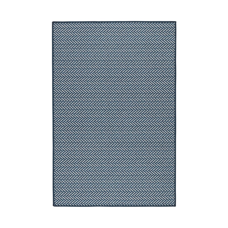 Herringbone Machine Washable Rug swedish blue