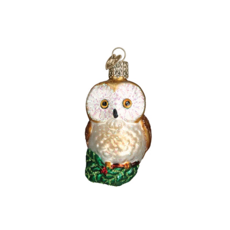Old World Christmas Glass Blown Ornament, Christmas Owl , 3″