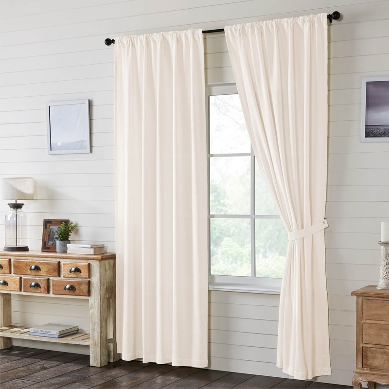 Burlap Antique White Panel Set of 2 96×50