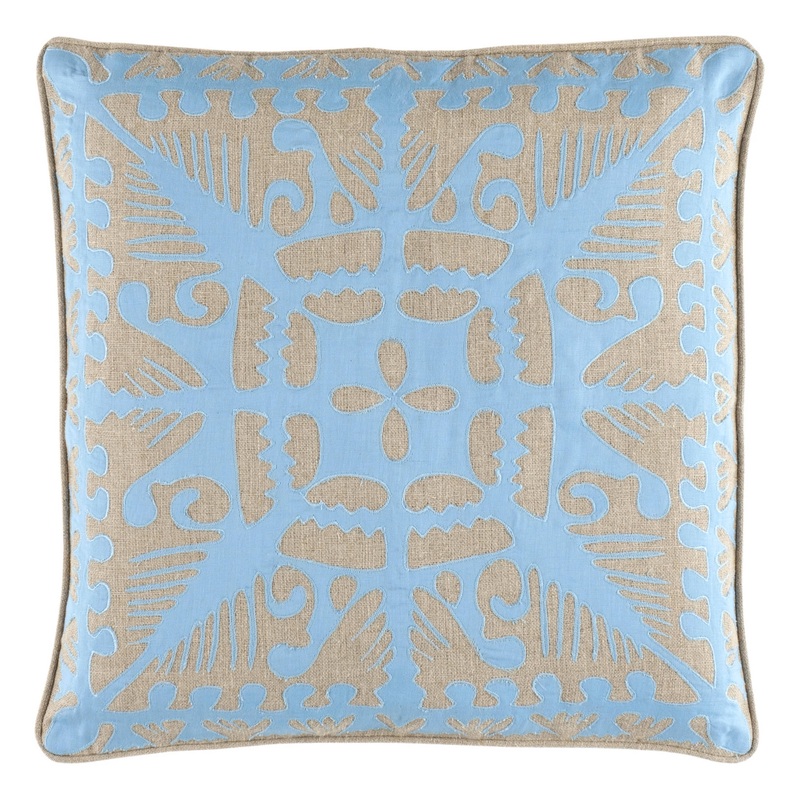 Knight Wood Linen Decorative Pillow Cover | Lapis