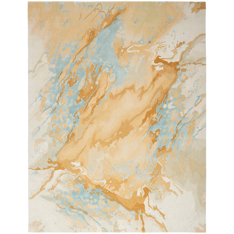 Nourison Prismatic 9’9″ x 13’9″ Sand Blue Modern Indoor Rug