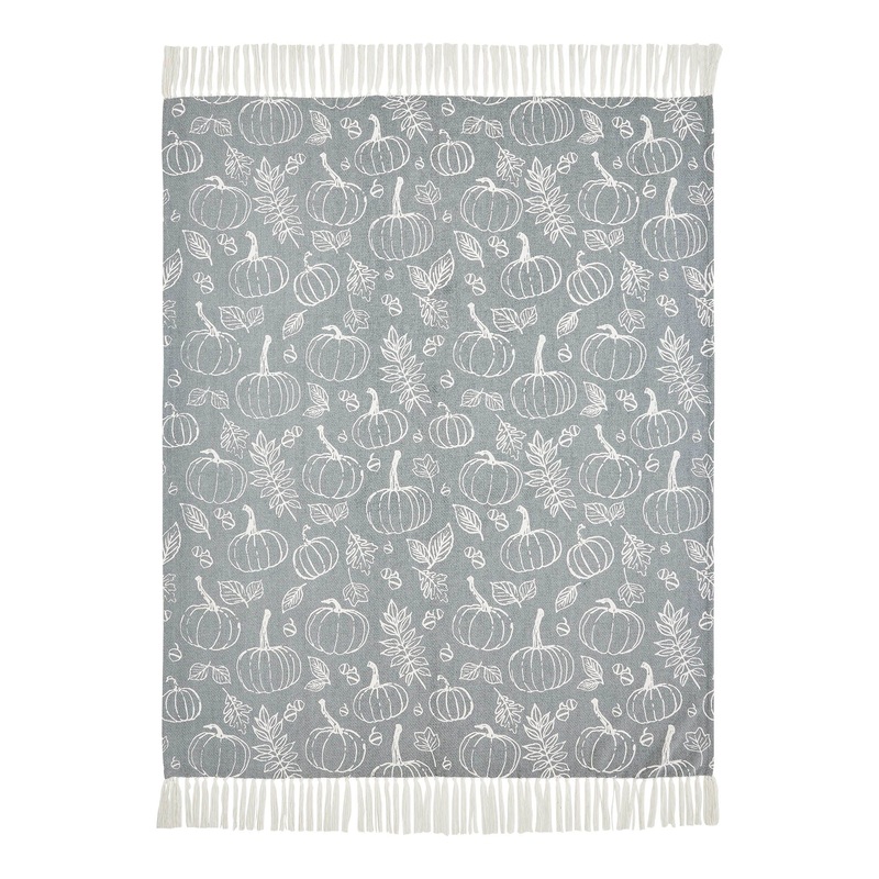 Silhouette Pumpkin Grey Throw 50×60