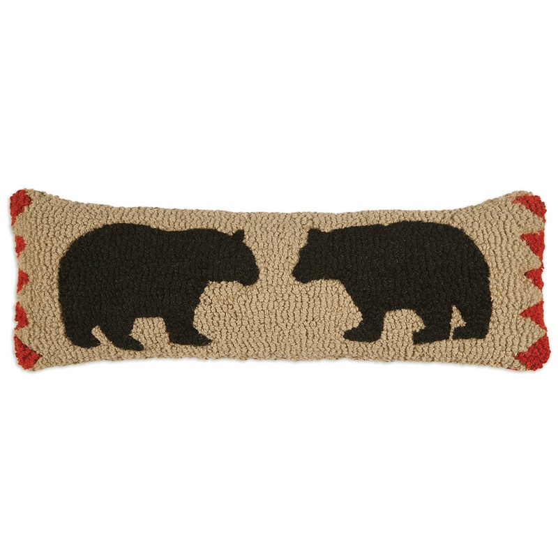 Two Black Bears On Beige – 8″ x 24″