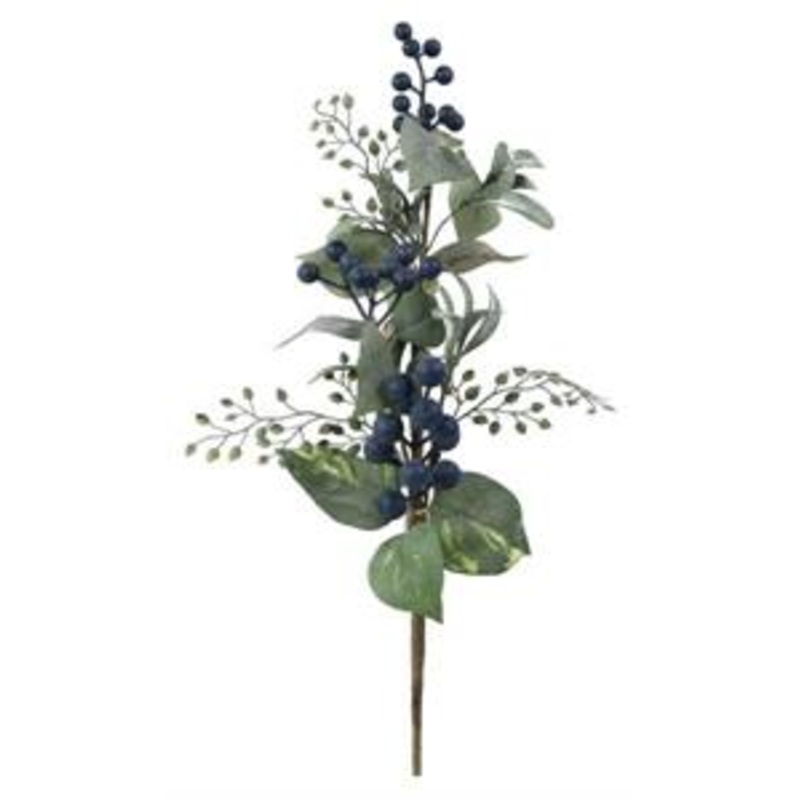 17.75″ Leaf and Berry Branch