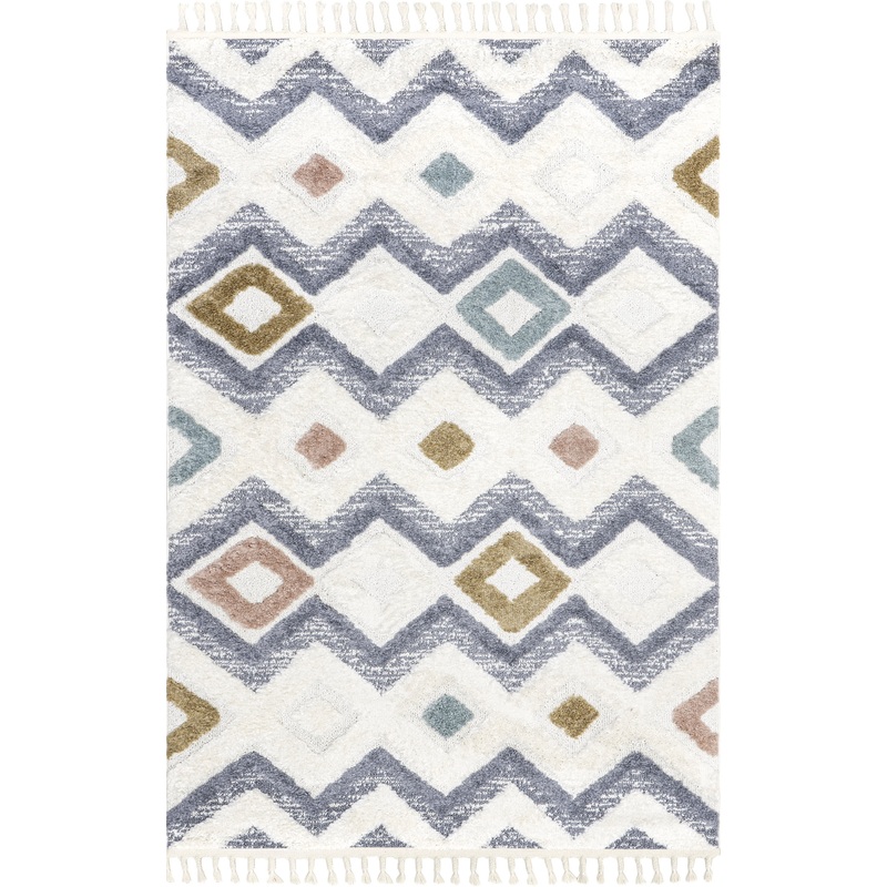 Alia Retro Trellis Kids Rug | Beige