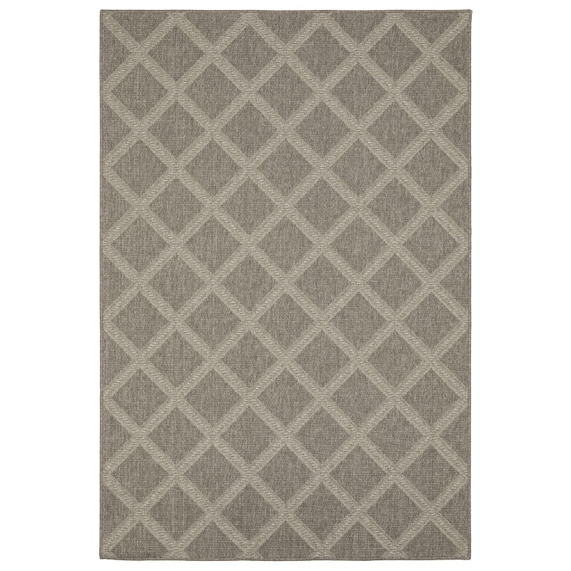 Caicos Grey Light Grey Casual Lattice Ulimate Performance – Indoor/Outdoor Rug