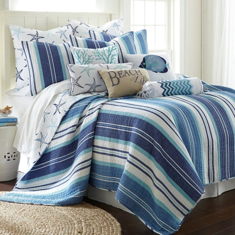 Camps Bay Reversible Coastal Quilt Set – Coastal Themed Quilt Set