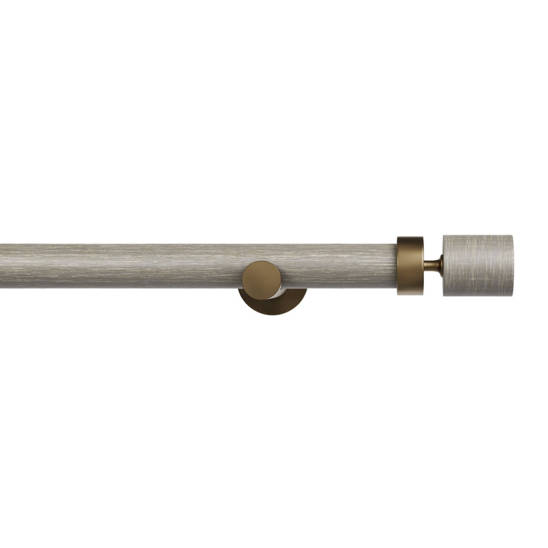 Column Drapery Set- Driftwood & Satin Bronze