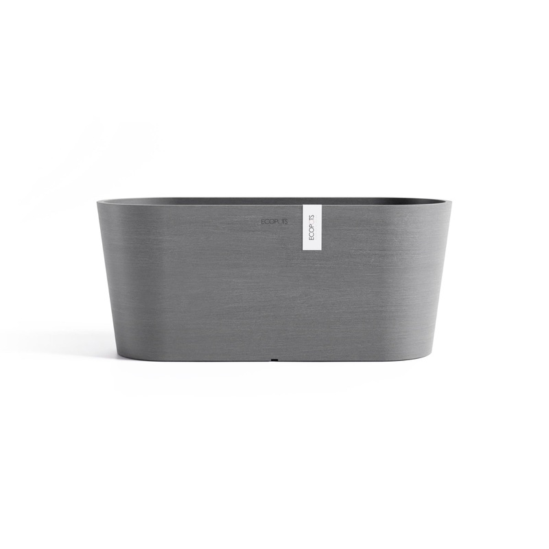 Ecopots Tokyo Durable Modern Oval Indoor/Outdoor Recycled-Based Composite Flower Pot Planter w/ Water Reservoir