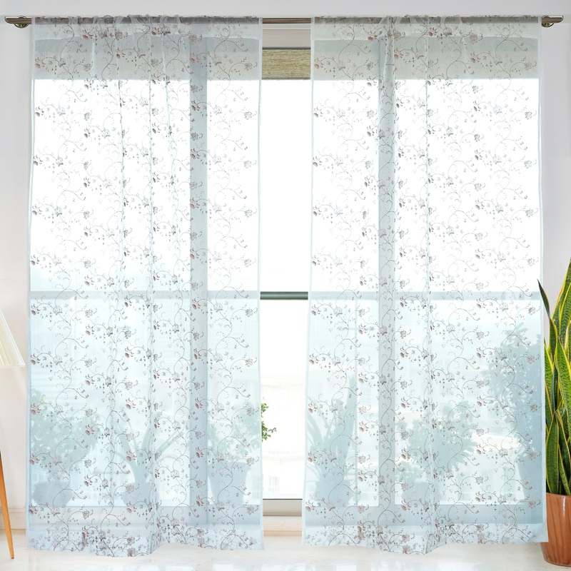 Etereo Floral Bliss, Natural & Mauve, Sheer, 1 panel