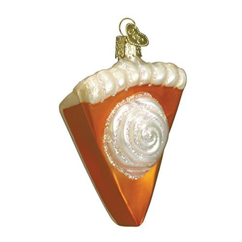 Old World Christmas Piece Of Pumpkin Pie Glass Blown Ornament
