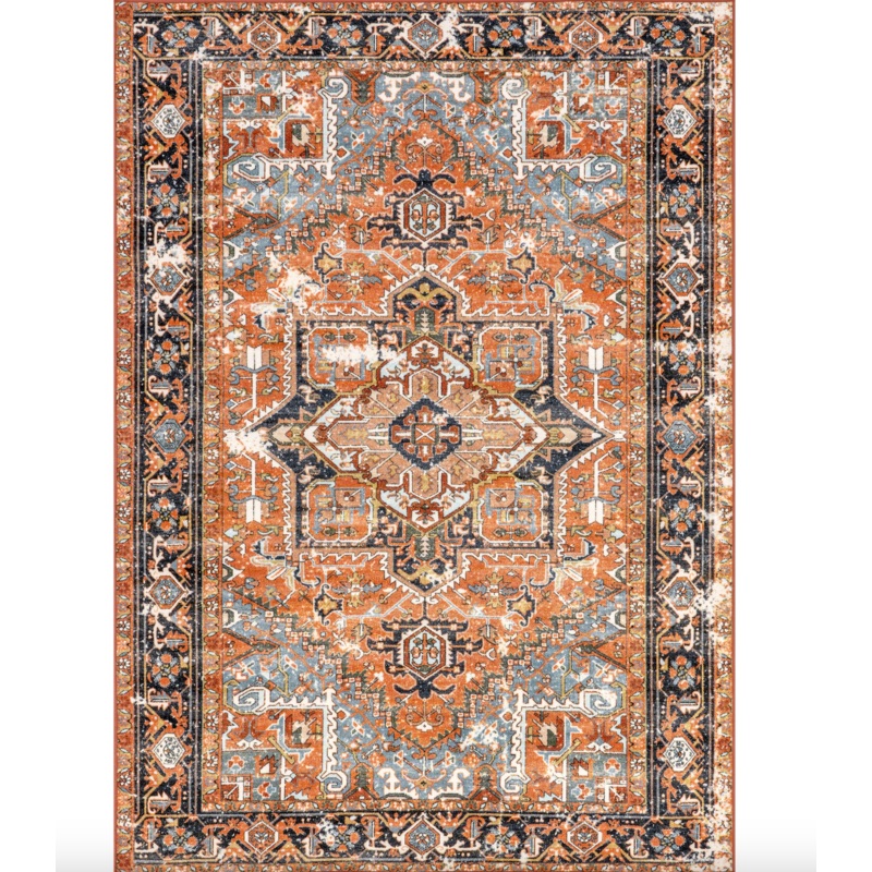 Sherita Distressed Persian Area Rug Rust 5′ 5″ x 8′