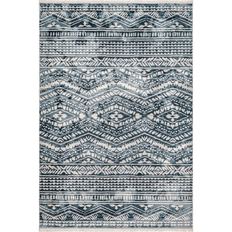 Striped Relief Rug | Blue