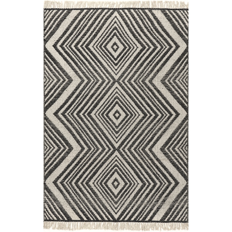 Kara Cotton Zig-Zag Rug | Grey